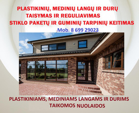 Vidaus apdailos darbai - Mediniai, plastikiniai langai, lauko durys, vidaus durys - 3