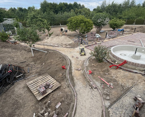 Kelio bortų įrengimas - Trinkelių klojimas, aplinkos tvarkymas, laiptu betonavimas - 2