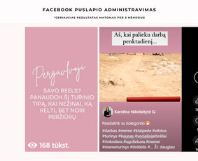 Socialinių tinklų kūrimas, turinys ir administravimas / Karolina Nikolaityte / Darbų pavyzdys ID 3934586