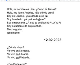 Ispanų kalba nuotoliu, Pirma pamoka Nemokama. / Roberta Žukauskaitė / Darbų pavyzdys ID 3939272