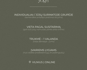 Individualios jogos treniruotės - Joga-sąmoningo judesio praktika. Gyvai / online / įmonėms - 2