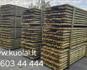 Mediniai tekinti ir žievinti kuolai impregnuoti - Statybos, apdaila - 1 Statybos, apdaila - Mediniai tekinti ir žievinti kuolai impregnuoti - 1