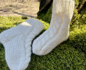 Mezgimas pagal individualius užsakymus - Virbalais megztos vilnonės kojinės - 4