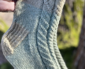 Kojinių mezgimas - Virbalais megztos vilnonės kojinės - 4