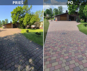 Trinkelių, stogo, fasado plovimas / Vienas žingsnis - plovimo paslaugos / Darbų pavyzdys ID 3954744