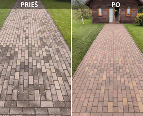 Trinkelių, stogo, fasado plovimas / Vienas žingsnis - plovimo paslaugos / Darbų pavyzdys ID 3954746