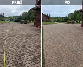 Trinkelių, stogo, fasado plovimas / Vienas žingsnis - plovimo paslaugos / Darbų pavyzdys ID 3954778