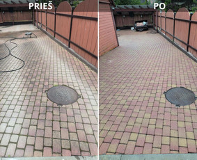 Trinkelių, stogo, fasado plovimas / Vienas žingsnis - plovimo paslaugos / Darbų pavyzdys ID 3954786