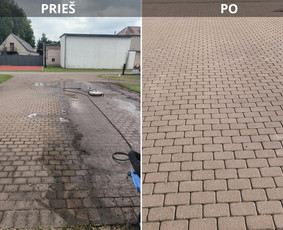 Trinkelių, stogo, fasado plovimas / Vienas žingsnis - plovimo paslaugos / Darbų pavyzdys ID 3955054