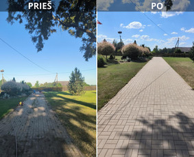Trinkelių, stogo, fasado plovimas / Vienas žingsnis - plovimo paslaugos / Darbų pavyzdys ID 3955058