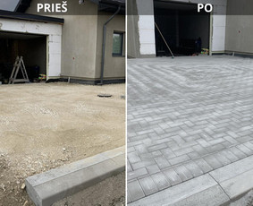 Trinkelių klojimas, pagrindų paruošimas, bortų betonavimas / Kiemukas / Darbų pavyzdys ID 3956386