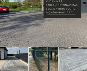 Trinkelių klojimas, pagrindų paruošimas, bortų betonavimas / Kiemukas / Darbų pavyzdys ID 3956388