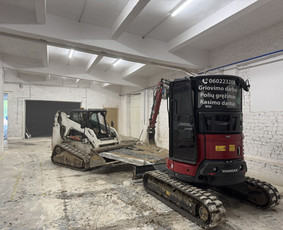 4t Mini ekskavatoriaus,bobcat.polių grežimas.griovimas / Spec. technikos nuoma Vilnius / Darbų pavyzdys ID 3957544