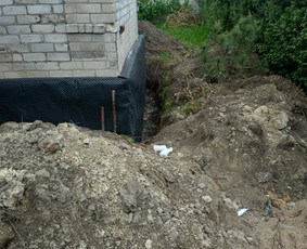 Pamatų šiltinimas drenažas hidroizoliacija ir kasimo darbai / Pamatai / Darbų pavyzdys ID 3966171