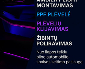 Automobilių apklijavimas ir ambient light montavimas - Automobilių tiuningas - 1 Automobilių tiuningas - Automobilių apklijavimas ir ambient light montavimas - 1