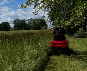 Aplinkos tvarkymas, apželdinimas - Pjauname traktoriumi pievas ir žolę trimeriais, žoliapjove - 2