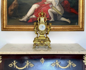 130x100cm drobė, akriliiai dažai. Pompeo Batoni paveikslo "Diana ir Kupidonas" interpretacija, reprodukcija. 2025.