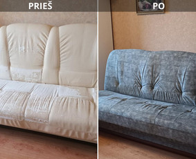 Minkštų baldų pervilkimas. Kiti gaminiai is odos ir gobeleno / Siuvimo kompozicija / Darbų pavyzdys ID 4002909