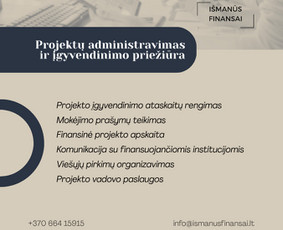 Es paramos paraiškų, verslo planų, projektų rengimas / Išmanūs finansai / Darbų pavyzdys ID 4005065