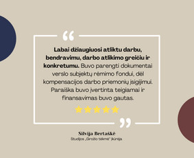 Es paramos paraiškų, verslo planų, projektų rengimas / Išmanūs finansai / Darbų pavyzdys ID 4005077