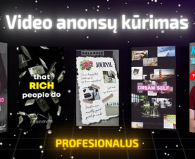 Trumpų video (Reels / Tiktok / Shorts) montavimas Per 24h - Video anonsų kūrimas - 1 Video anonsų kūrimas - Trumpų video (Reels / Tiktok / Shorts) montavimas Per 24h - 1