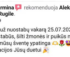 Muzikantai, atlikėjai, vedėjas / Aleksandras La & Rugilė / Darbų pavyzdys ID 4029531