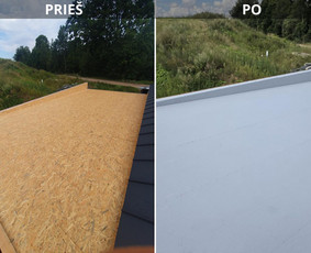 Plokščių Stogų Dengimas Pvc, Epdm ir bitumine Danga / Tvirti stogai / Darbų pavyzdys ID 4034209