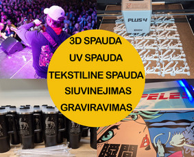 Tekstiles spauda / graviravimas / pjovimas / 3d spauda - Spaudos paslaugos - 1 Spaudos paslaugos - Tekstiles spauda / graviravimas / pjovimas / 3d spauda - 1