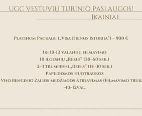 Vestuvių turinio kūrimas/ugc turinys/reels / Auksė Zdanavičiūtė / Darbų pavyzdys ID 4049117