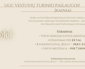 Vestuvių turinio kūrimas/ugc turinys/reels / Auksė Zdanavičiūtė / Darbų pavyzdys ID 4049125