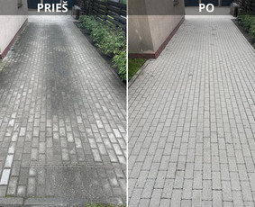 Trinkelių, kiemo dangų ir kitų paviršių plovimas - Trinkelių valymas - 1 Trinkelių valymas - Trinkelių, kiemo dangų ir kitų paviršių plovimas - 1