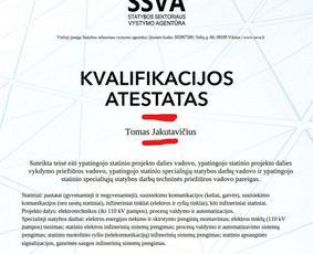 Yp.statinio spec.statybos darbų vadovas/tech.priež. Pdv - Statybos darbų techninė priežiūra - 1 Statybos darbų techninė priežiūra - Yp.statinio spec.statybos darbų vadovas/tech.priež. Pdv - 1