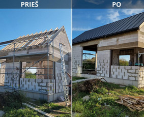 Statybos darbai - Karkasinių ir mūrinių namu statyba, stogų konstrukcijos - 1