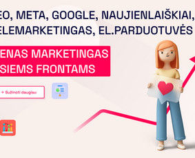 Facebook ads, Google ads, Seo, Branding, E-shop, Logo. - Reklamos internete kūrimas - 1 Reklamos internete kūrimas - Facebook ads, Google ads, Seo, Branding, E-shop, Logo. - 1