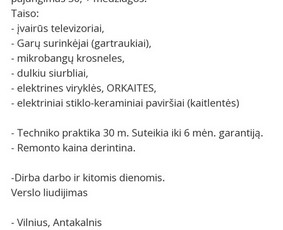 Buitinės technikos remontas. Atvyksta - Buitinės paslaugos - 2 Buitinės paslaugos - Buitinės technikos remontas. Atvyksta - 2