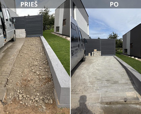 Trinkelių klojimas, pagrindų paruošimas, bortų betonavimas / Kiemukas / Darbų pavyzdys ID 4071339