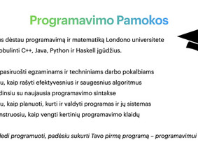 Mokymai, kursai, kalbos - Matematikos Programavimo Dėstytojas 9–12 kl, Vbe, Pupp - 2