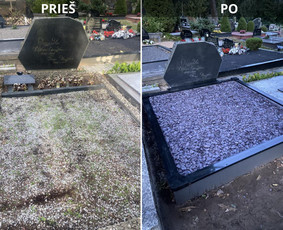 Vienkartinis kapų sutvarkymas nuo 30eur. - Kapo dekoravimas akmenėliais - 1 Kapo dekoravimas akmenėliais - Vienkartinis kapų sutvarkymas nuo 30eur. - 1