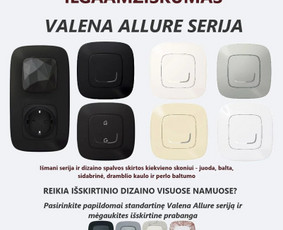 Valena Allure jungikliai ir rozetės, išskirtinis dizainas. Yra galimybe su išmania serija Allure Netatmo.
