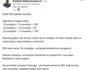 Seo Paslaugos ir Augimo Strategijos - 14+ metų patirtis / Kastytis Bakanauskas / Darbų pavyzdys ID 4097099