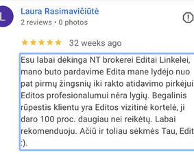 Profesionali pagalba parduodant ar nuomojant NT / Edita Linkelė / Darbų pavyzdys ID 4101903