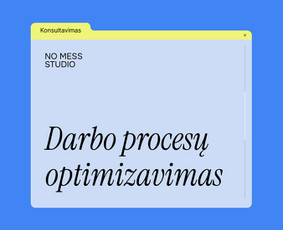 Grafinis dizainas / Rinkodara / Mokymai ir konsultacijos / No Mess Studio / Darbų pavyzdys ID 4107170