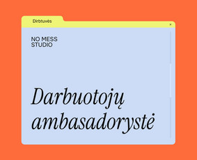 Grafinis dizainas / Rinkodara / Mokymai ir konsultacijos / No Mess Studio / Darbų pavyzdys ID 4107176