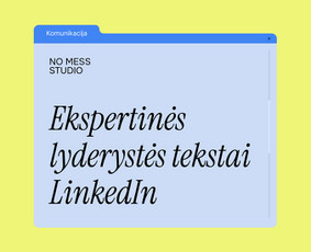 Grafinis dizainas / Rinkodara / Mokymai ir konsultacijos / No Mess Studio / Darbų pavyzdys ID 4107190