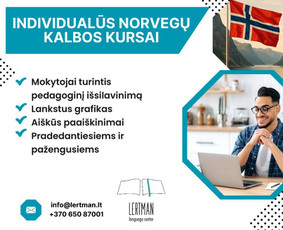 Norvegų kalbos kursai - Individualus norvegų kalbos mokymas - 1 Individualus norvegų kalbos mokymas - Norvegų kalbos kursai - 1