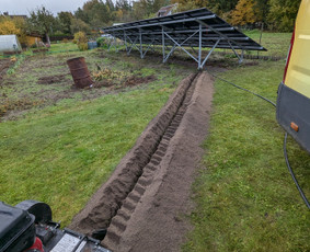 Žemės kasimas, lyginimas - Tranšėjų kasimas Kelmų šalinimas Medžio smulkinimas - 3