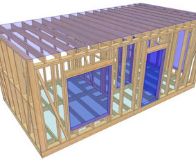 Karkasiniai namai, sandėliukai, pirtys, pastoginės. - Braižyba 3D CAD programomis - 4 Braižyba 3D CAD programomis - Karkasiniai namai, sandėliukai, pirtys, pastoginės. - 4