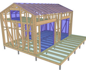 Karkasiniai namai, sandėliukai, pirtys, pastoginės. - Braižyba 3D CAD programomis - 3 Braižyba 3D CAD programomis - Karkasiniai namai, sandėliukai, pirtys, pastoginės. - 3