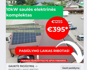 Saulės Elektrinės Šilumos Siurbliai Kondicionieriai Rekuper. / Saulės elektrinių įrengimas, UAB / Darbų pavyzdys ID 4119166