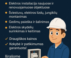 Elektros instaliacija, gedimu šalinimas. - Kaitlentės pajungimas - 1 Kaitlentės pajungimas - Elektros instaliacija, gedimu šalinimas. - 1
